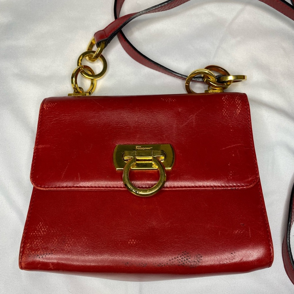 Salvatore Ferragamo Vintage Red Mini Shoulder Crossbody Bag